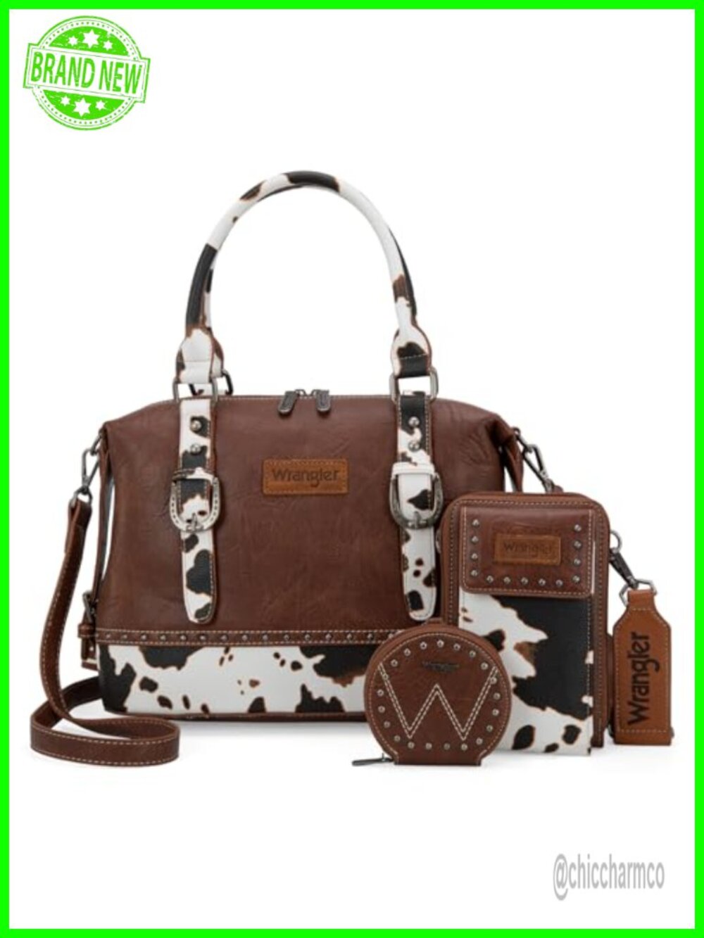 3-Piece Doctor Bag Set Top-Handle Satchel with Phone Bag & Coin Purse